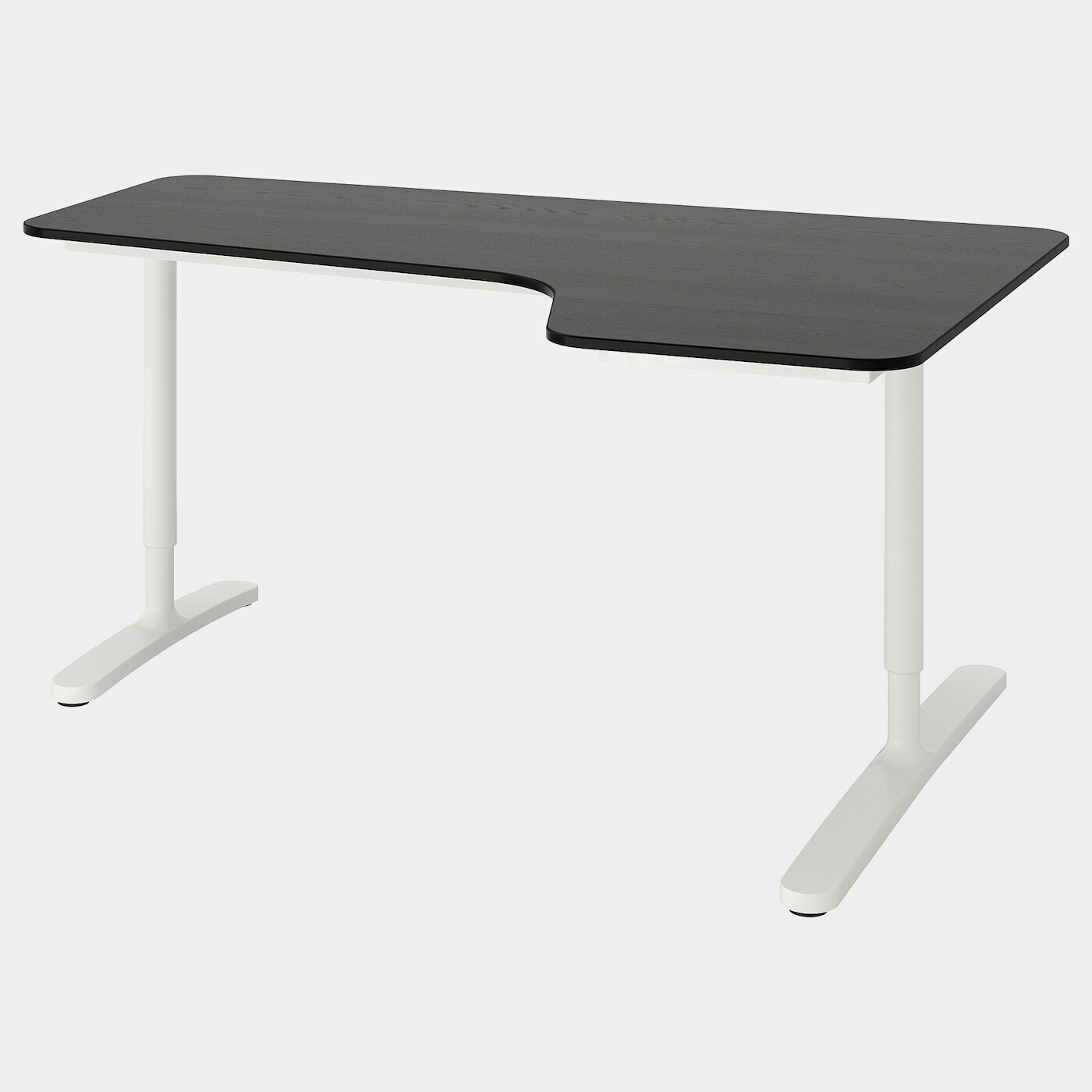 Schwarz gebeiztes Eschenfurnier/weiß