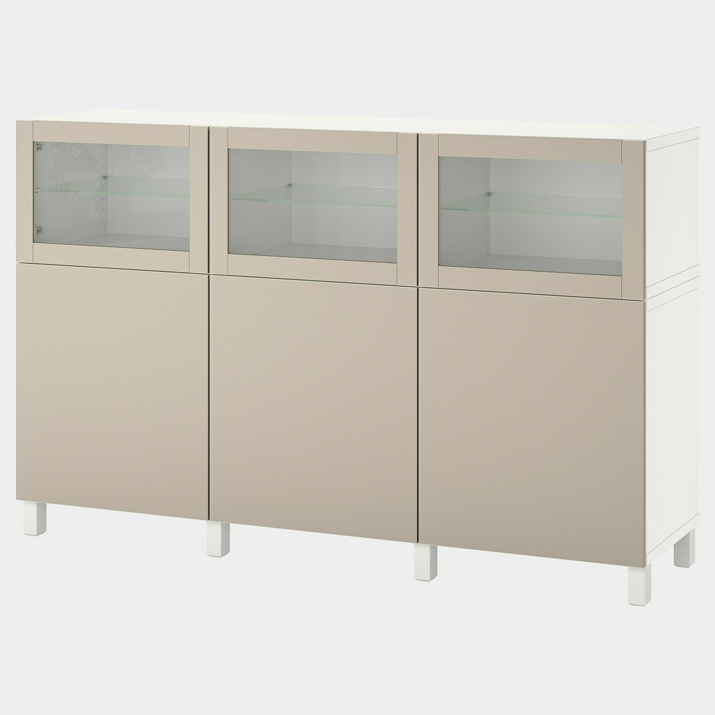 Weiß Lappviken/helles Graubeige Klarglas