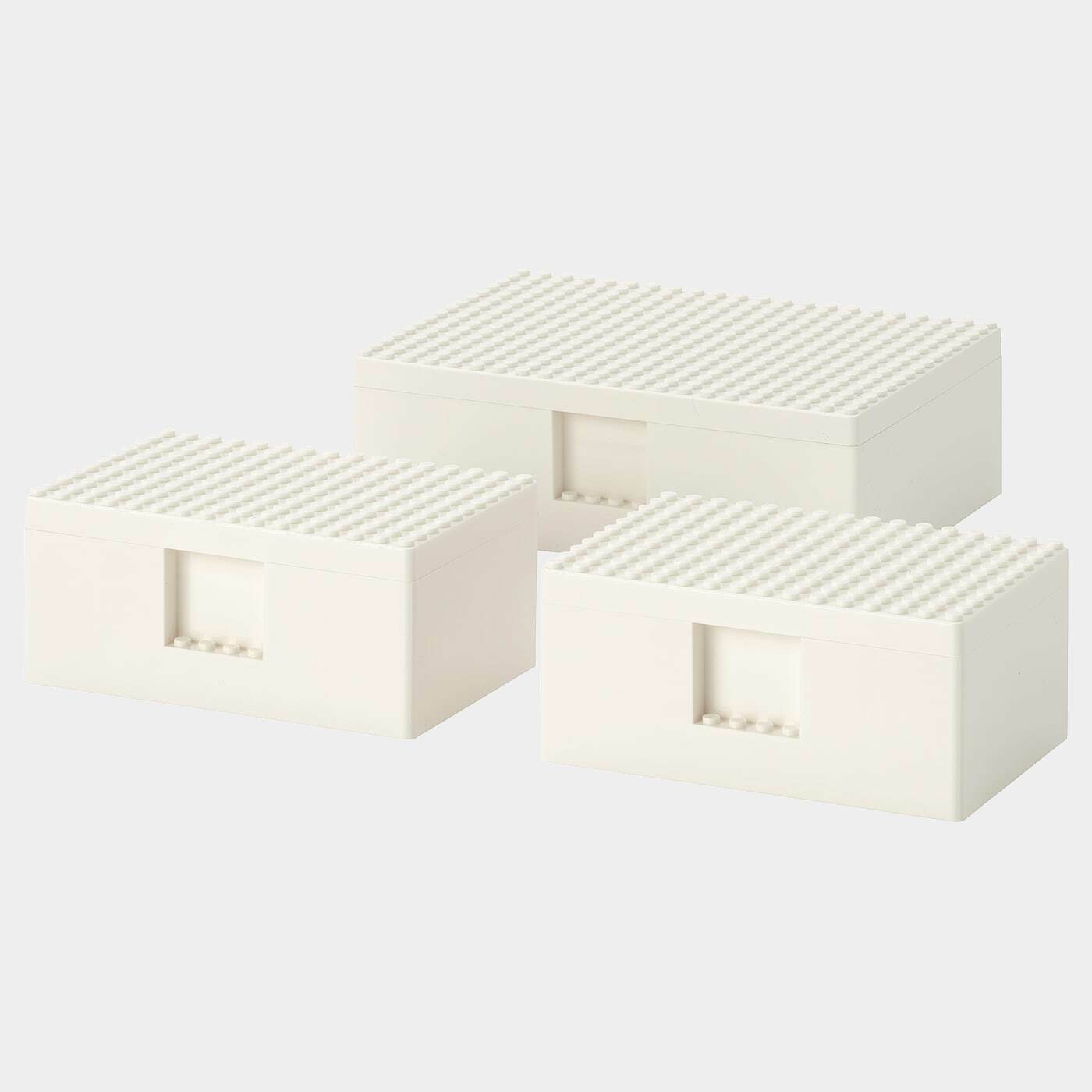 BYGGLEK LEGO®-Schachtel mit Deckel 3er-Set  -  - Möbel Ideen für dein Zuhause von Home Trends. Möbel Trends von Social Media Influencer für dein Skandi Zuhause.