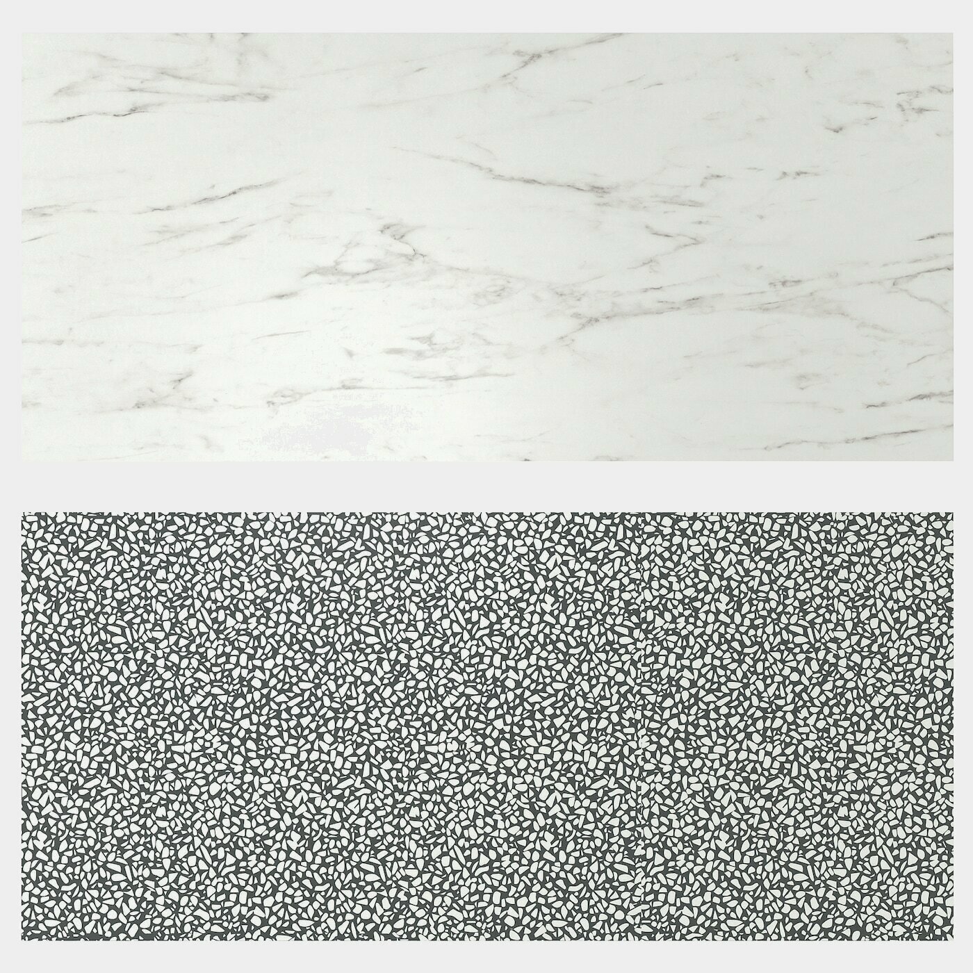 Doppelseitig weiß marmoriert/schwarz/weiß Mosaikmuster