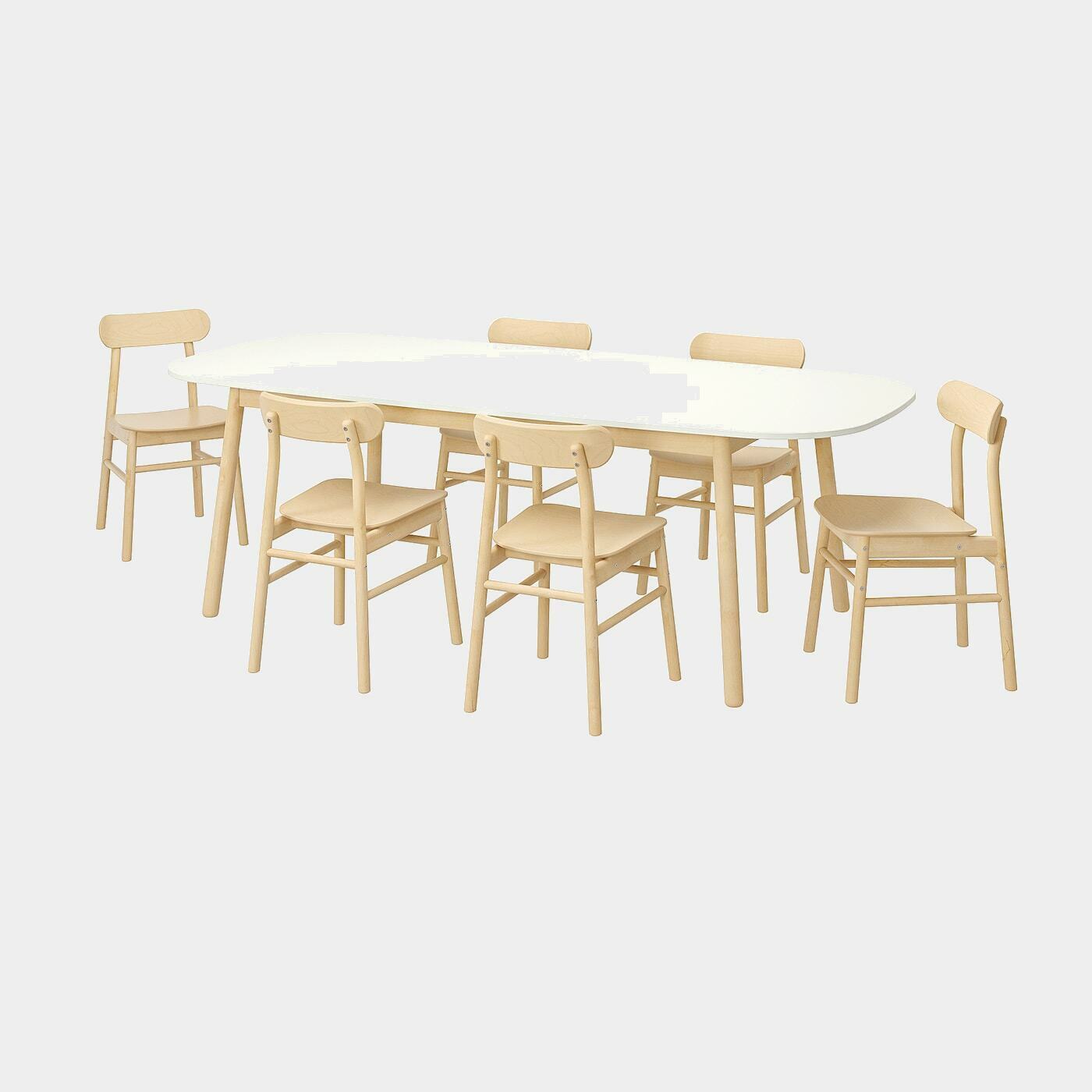 VEDBO / RÖNNINGE Tisch und 6 Stühle  -  - Möbel Ideen für dein Zuhause von Home Trends. Möbel Trends von Social Media Influencer für dein Skandi Zuhause.