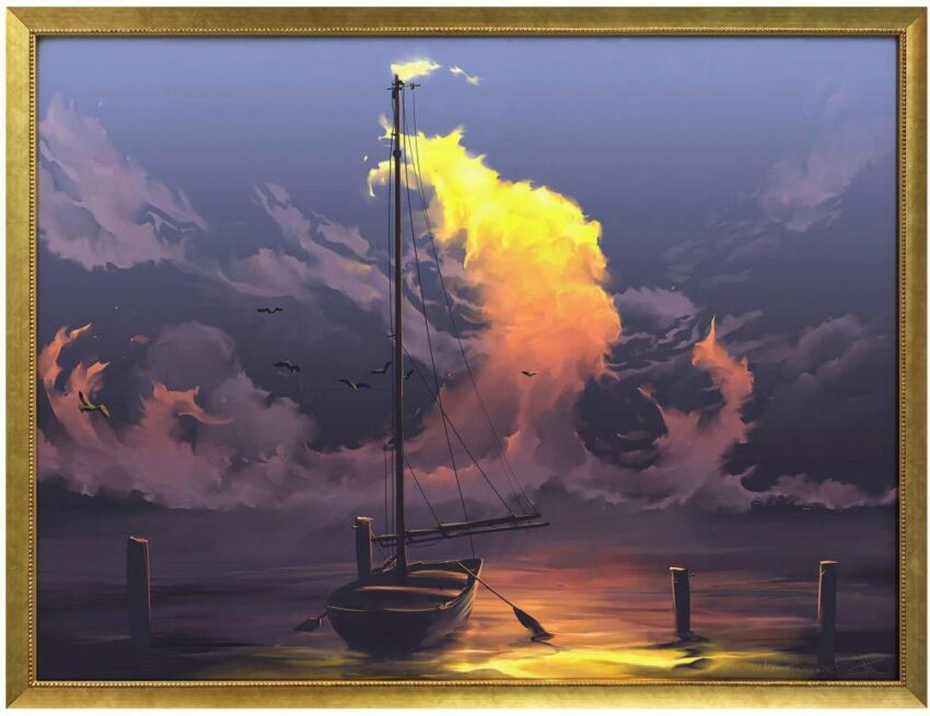 Wall-Art Poster »Surrealismus Bild Segelboot«, Boote & Schiffe (1 Stück), Poster, Wandbild, Bild, Wandposter-Bilder-Ideen für dein Zuhause von Home Trends