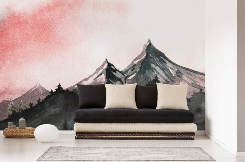 living walls Fototapete »Designwalls Mountain Paint 2«, glatt, (5 St)-Tapeten-Ideen für dein Zuhause von Home Trends