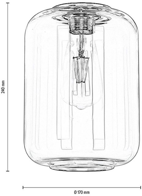 BRITOP LIGHTING Pendelleuchte »TARRO«, Hochwertiger Rauch Glasschirm, Transparent, Made in EU-Lampen-Inspirationen