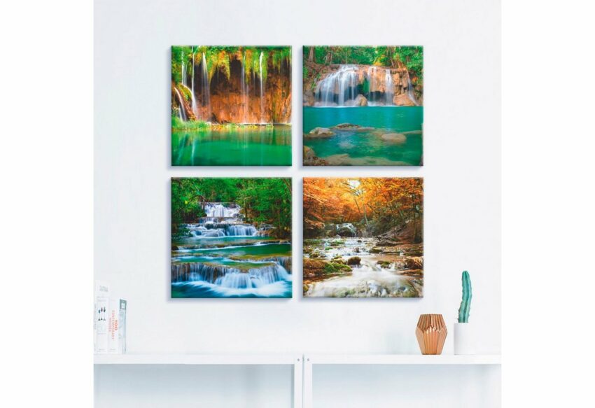 Artland Leinwandbild »Schöner Wasserfall im Wald«, Gewässer (4 Stück)-Bilder-Ideen für dein Zuhause von Home Trends