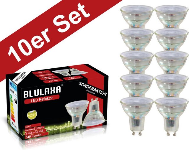 BLULAXA »Retro Multi« LED-Leuchtmittel, GU10, 10 Stück, Warmweiß, 10er-Set, Promotion-Pack Strahler-Leuchtmittel-Inspirationen
