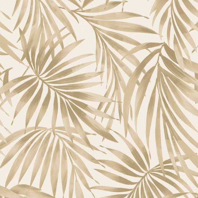 WOW Vliestapete »Elegante Blätter sand«, FSC® zertifiziert, mit lebhaftem Druck, 10 Meter Länge-Tapeten-Inspirationen