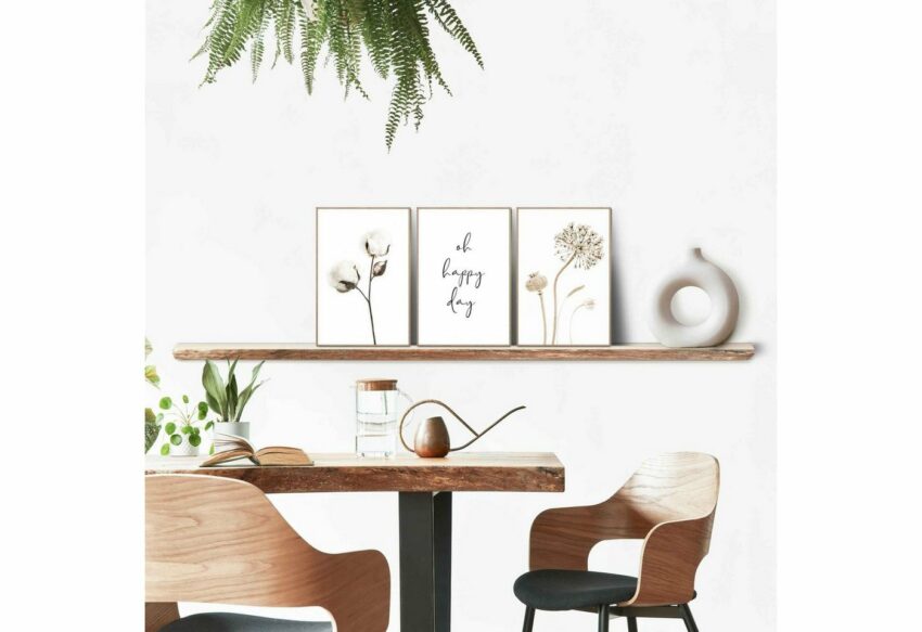 Reinders! Wandbild »Schönen Tag Klatschmohn - Allium - Trockenblum - Baumwollzweig«, (3 Stück)-Bilder-Ideen für dein Zuhause von Home Trends