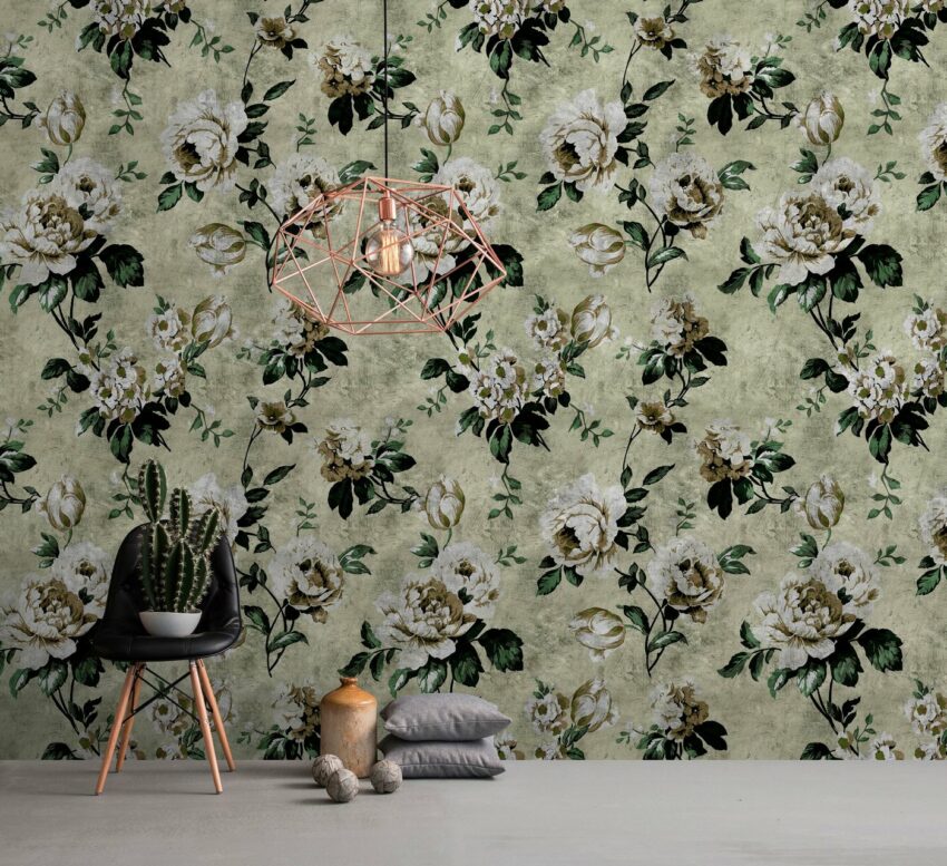 living walls Fototapete »Walls by Patel Wild Roses 1«, glatt, (4 St)-Tapeten-Ideen für dein Zuhause von Home Trends