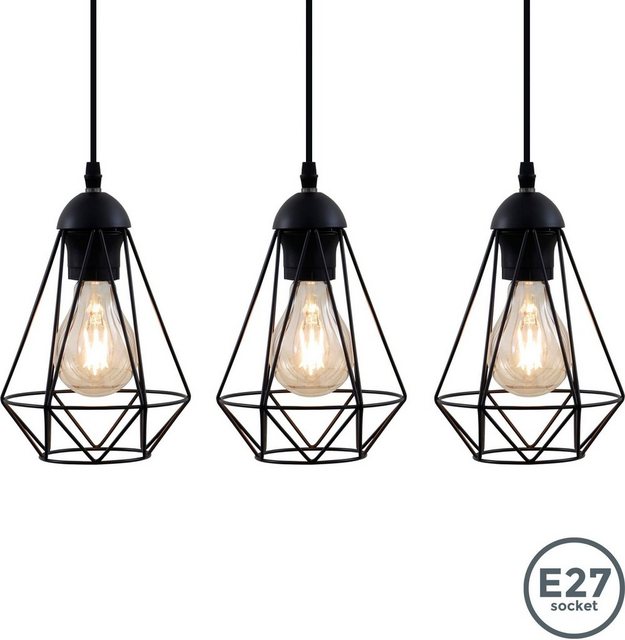 B.K.Licht LED Pendelleuchte, LED Hängelampe schwarz Metall Draht Vintage Retroleuchte Industriell E27-Lampen-Inspirationen