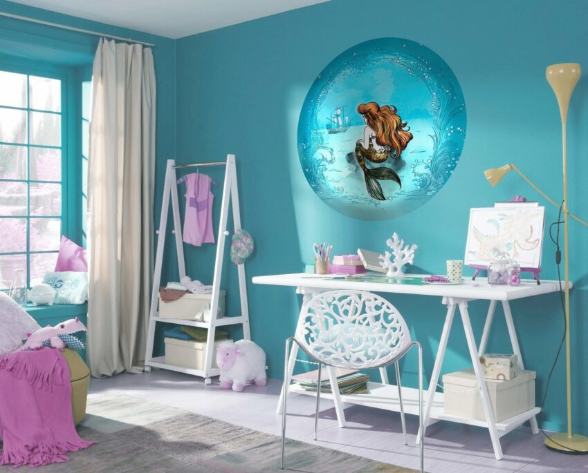 Komar Fototapete »Ariel Dreaming«, glatt, bedruckt, Comic, Retro, mehrfarbig, BxH: 128x128 cm, selbstklebend-Tapeten-Ideen für dein Zuhause von Home Trends