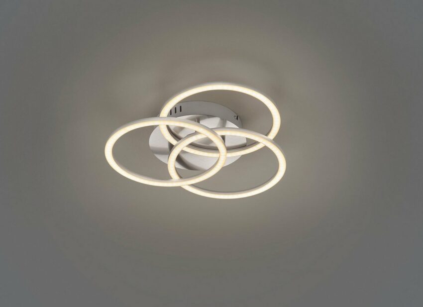 TRIO Leuchten LED Deckenleuchte »Circle«, Deckenlampe Nickel matt mit schwenkbaren Ringen / inkl. Fernbedienung-Lampen-Ideen für dein Zuhause von Home Trends