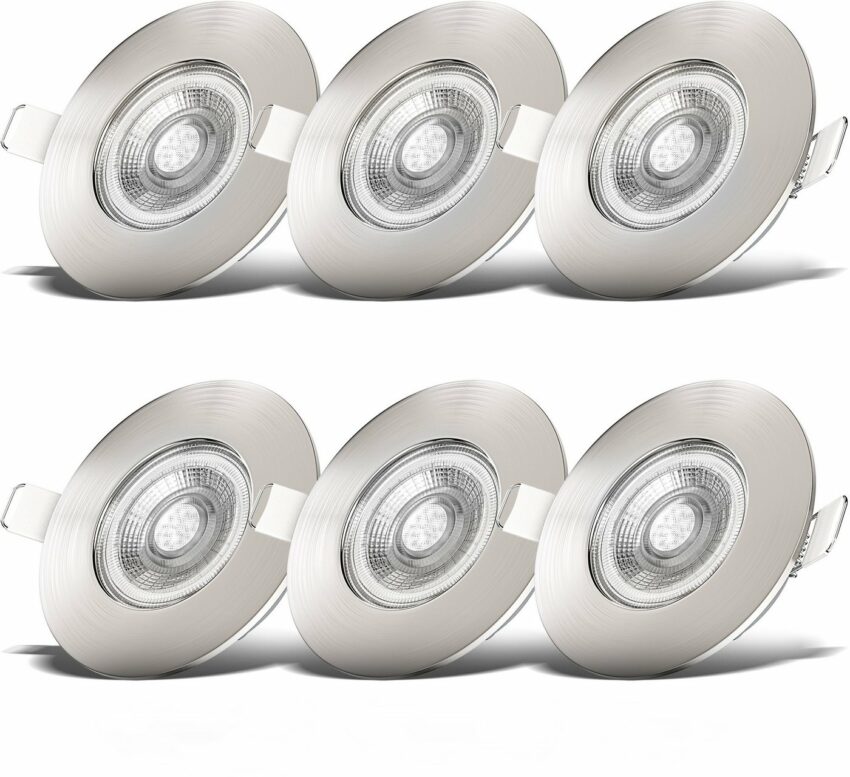 B.K.Licht LED Einbauleuchte, LED Einbauspots dimmbar Badlampe IP44 Einbauleuchte inkl. 5W Spot Strahler flach 6er SET-Lampen-Ideen für dein Zuhause von Home Trends