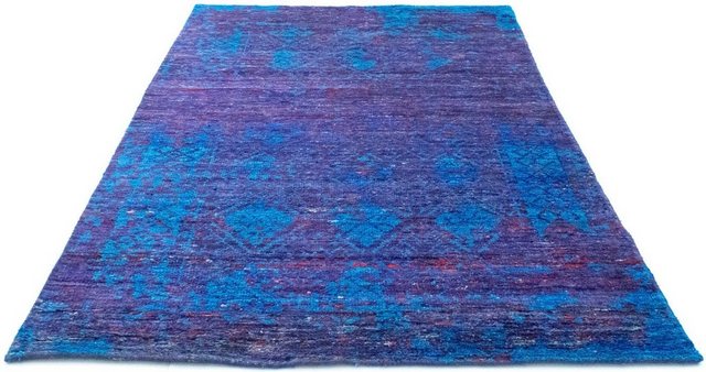 Teppich »Designer Teppich handgeknüpft blau«, morgenland, rechteckig, Höhe 18 mm, Viskose-Teppiche-Inspirationen