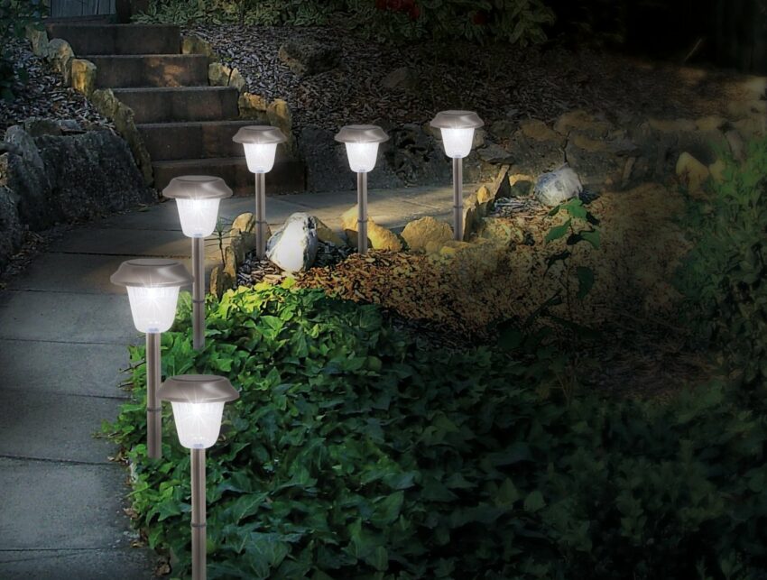 näve LED Gartenleuchte »6er-Set LED Außenleuchte mit Erdspieß«-Lampen-Ideen für dein Zuhause von Home Trends