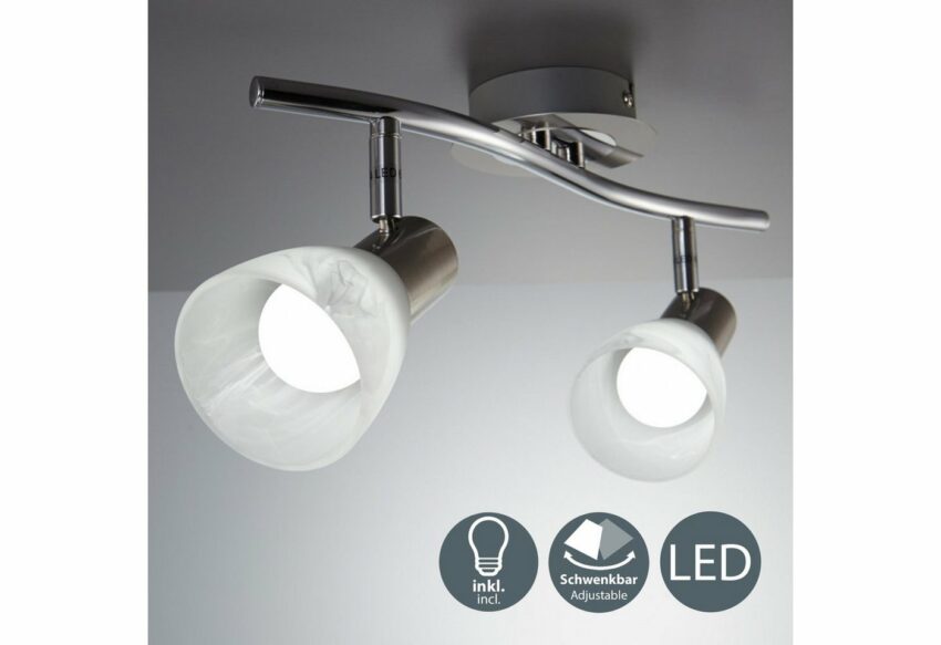 B.K.Licht LED Deckenstrahler, LED Deckenlampe Wohnzimmer schwenkbar E14 Metall Glas Spot Leuchte inkl. 5W 470lm-Lampen-Ideen für dein Zuhause von Home Trends