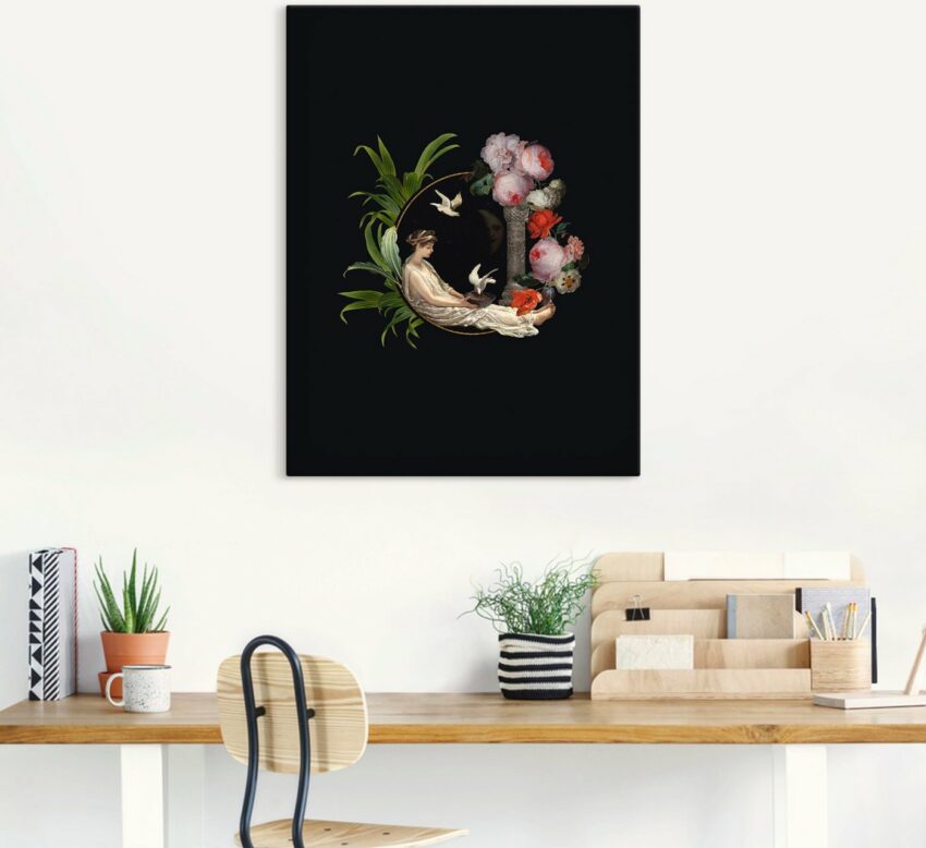 Artland Wandbild »Vintage Dame mit Tauben«, Bilder von Frauen (1 Stück), in vielen Größen & Produktarten - Alubild / Outdoorbild für den Außenbereich, Leinwandbild, Poster, Wandaufkleber / Wandtattoo auch für Badezimmer geeignet-Bilder-Ideen für dein Zuhause von Home Trends