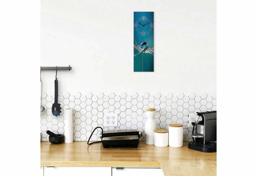 Artland Wanduhr »Glasuhr Pusteblume Tautropfen blau«-Uhren-Ideen für dein Zuhause von Home Trends