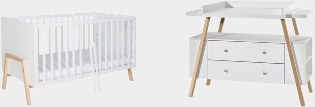 Schardt Babymöbel-Set »Holly Nature«, (Spar-Set, 2-St), mit Kinderbett und Wickelkommode, Made in Germany-Babymöbel-Sets-Inspirationen