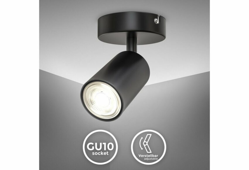 B.K.Licht Deckenspot, 1-flammige Spotlampe, schwenkbar, drehbar, GU10, Schwarz, ohne Leuchtmittel-Lampen-Ideen für dein Zuhause von Home Trends