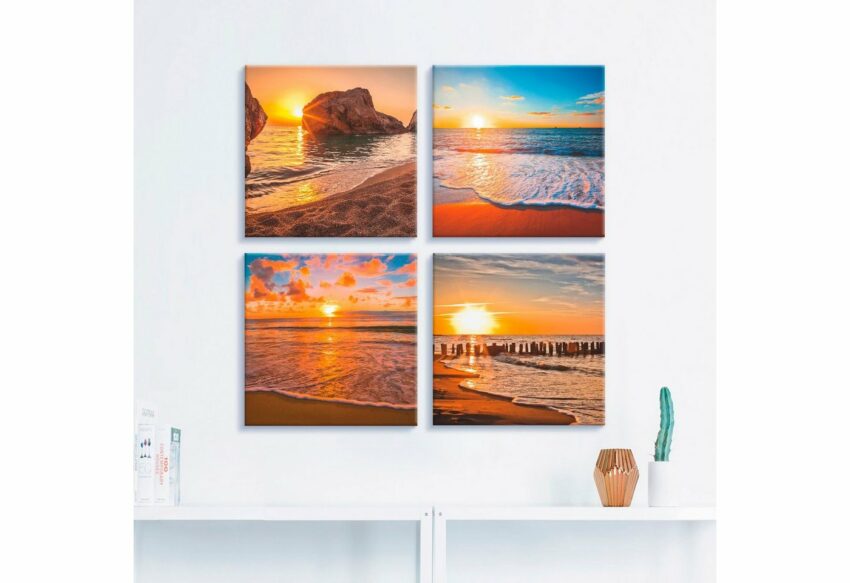 Artland Leinwandbild »Sonnenuntergänge am Strand & Meer«, Sonnenaufgang & -untergang (4 Stück)-Bilder-Ideen für dein Zuhause von Home Trends