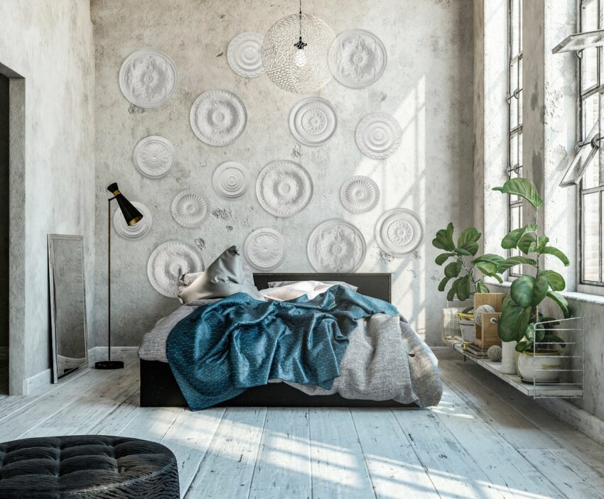 Homestar Wanddekoobjekt »Rosette K 14« (1 Stück), Ø 46 cm, aus Polystyrol-Wandobjekte-Ideen für dein Zuhause von Home Trends