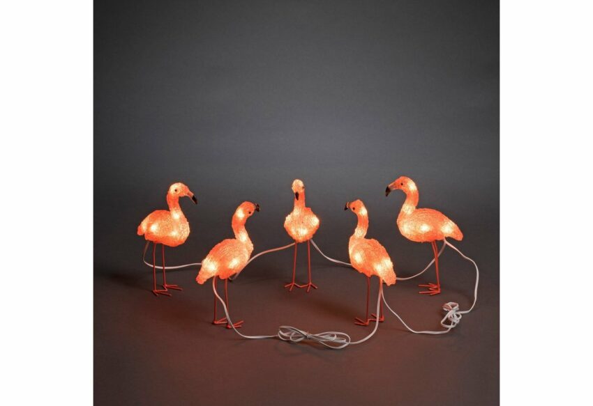KONSTSMIDE LED-Dekofigur (1 Stück), LED Acryl Flamingos, 5er-Set, 40 bernsteinfarbene Dioden-Figuren-Ideen für dein Zuhause von Home Trends
