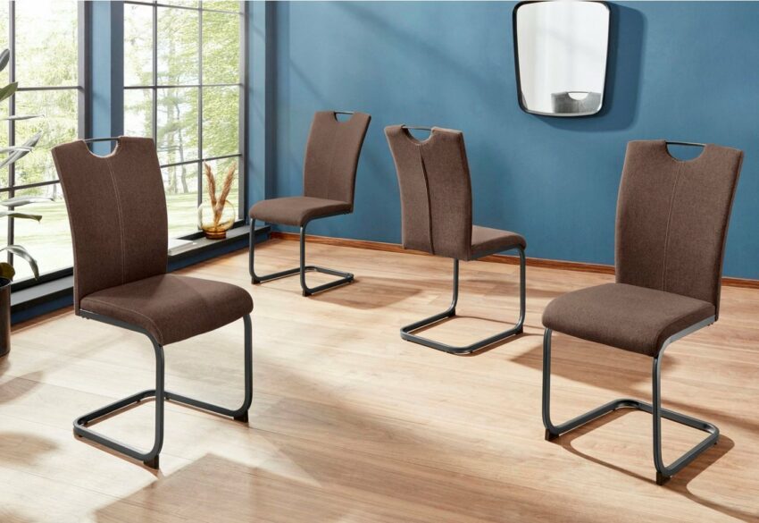 Homexperts Esszimmerstuhl »Viva« (Set, 4 Stück), (2 oder 4 Stück), Bezug in Webstoff, Metallgestell in anthrazit-Stühle-Ideen für dein Zuhause von Home Trends