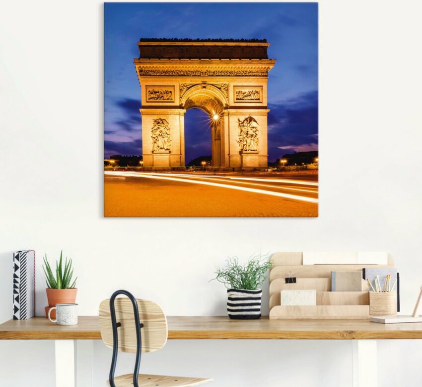 Artland Wandbild »Paris Triumphbogen am Abend«, Gebäude (1 Stück), in vielen Größen & Produktarten - Alubild / Outdoorbild für den Außenbereich, Leinwandbild, Poster, Wandaufkleber / Wandtattoo auch für Badezimmer geeignet-Bilder-Ideen für dein Zuhause von Home Trends