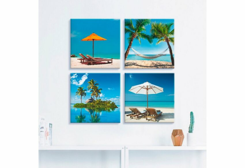 Artland Leinwandbild »Tropisches Paradies«, Strand (4 Stück)-Bilder-Ideen für dein Zuhause von Home Trends