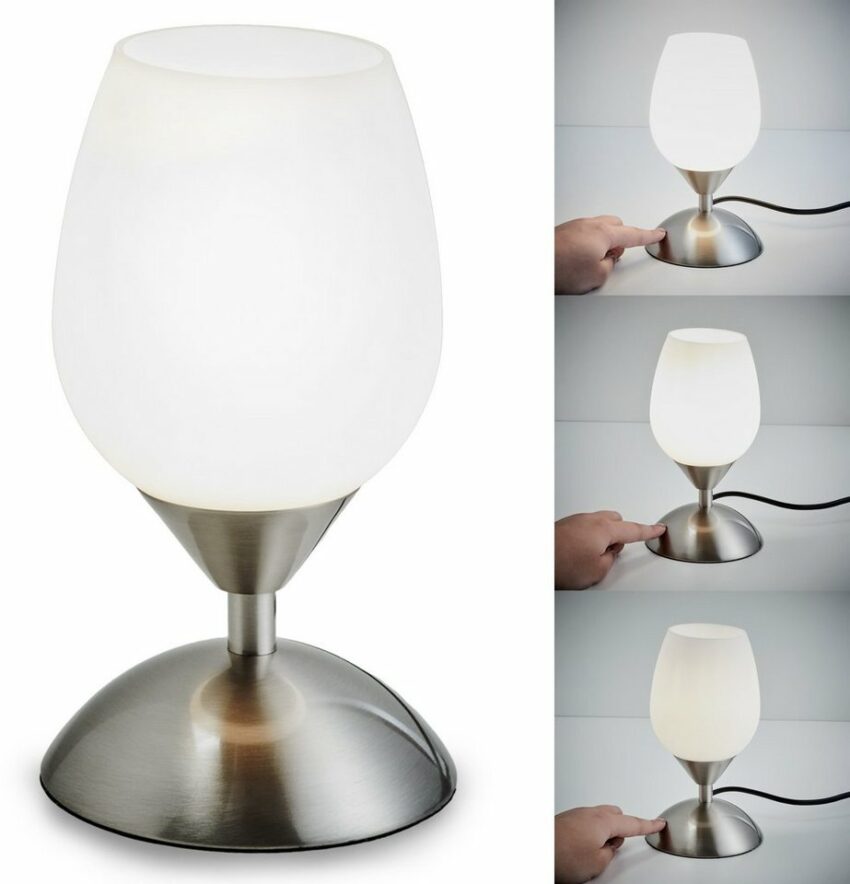 B.K.Licht Tischleuchte, Touchlampe dimmbar Nachttisch-Lampe Schreibtischlampe Wohnzimmerlampen E14-Lampen-Ideen für dein Zuhause von Home Trends