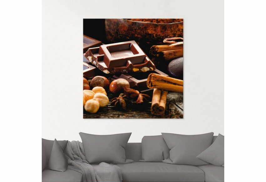 Artland Glasbild »Schokolade mit Zutaten«, Süßspeisen (1 Stück)-Bilder-Ideen für dein Zuhause von Home Trends