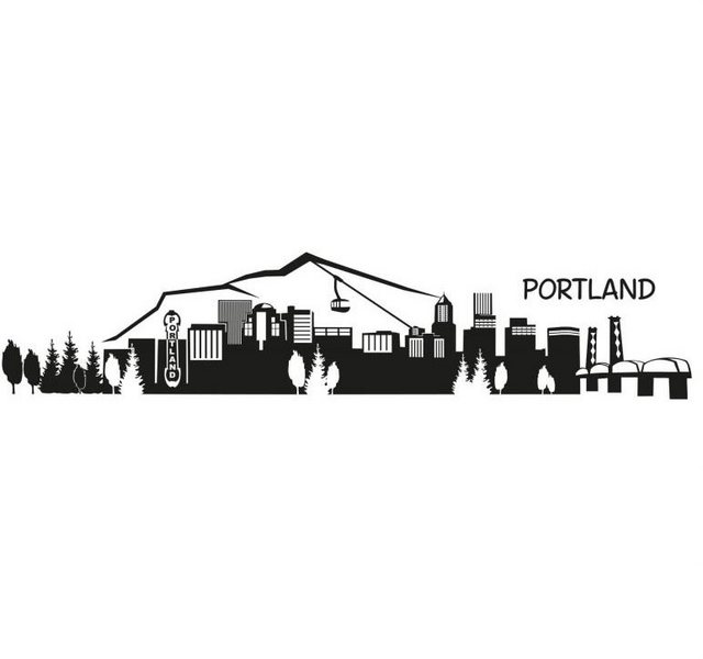 Wall-Art Wandtattoo »XXL Stadt Skyline Portland 120cm« (1 Stück)-Wandtattoos-Inspirationen