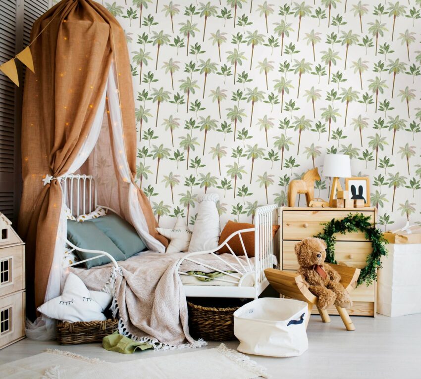 Marburg Kindertapete, Wald, Motiv, matt, (1 St), Palmen, gut lichtbeständig, hochwaschbeständig-Tapeten-Ideen für dein Zuhause von Home Trends