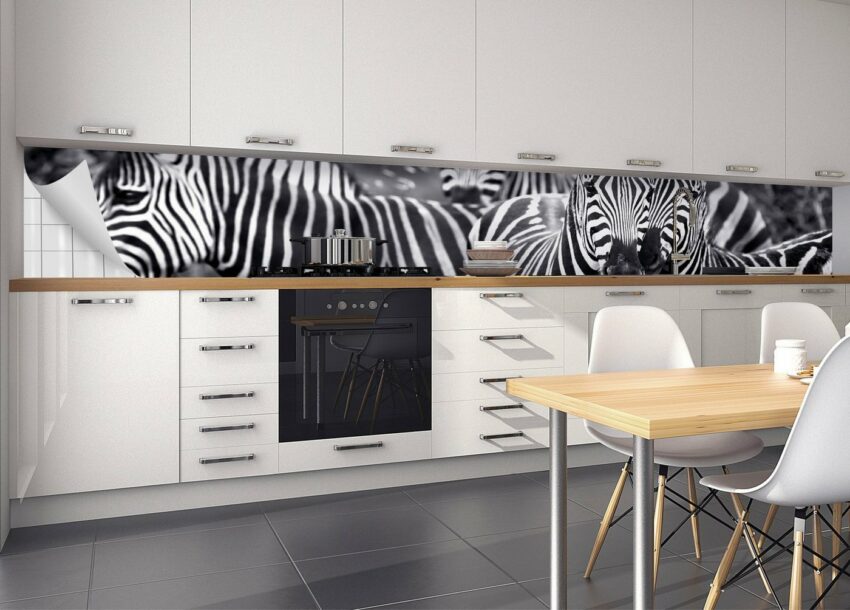 MySpotti Küchenrückwand »fixy Zebra herd«, selbstklebende und flexible Küchenrückwand-Folie-Küchenrückwände-Ideen für dein Zuhause von Home Trends
