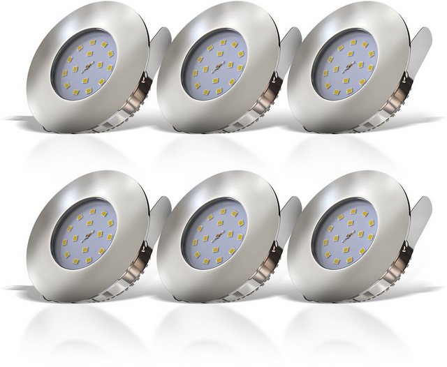 B.K.Licht LED Einbauleuchte, LED Einbaustrahler ultra flach 6 x 5W 400 Lumen 3.000K LED Einbauspot Bad Deckenspot IP44-Lampen-Inspirationen