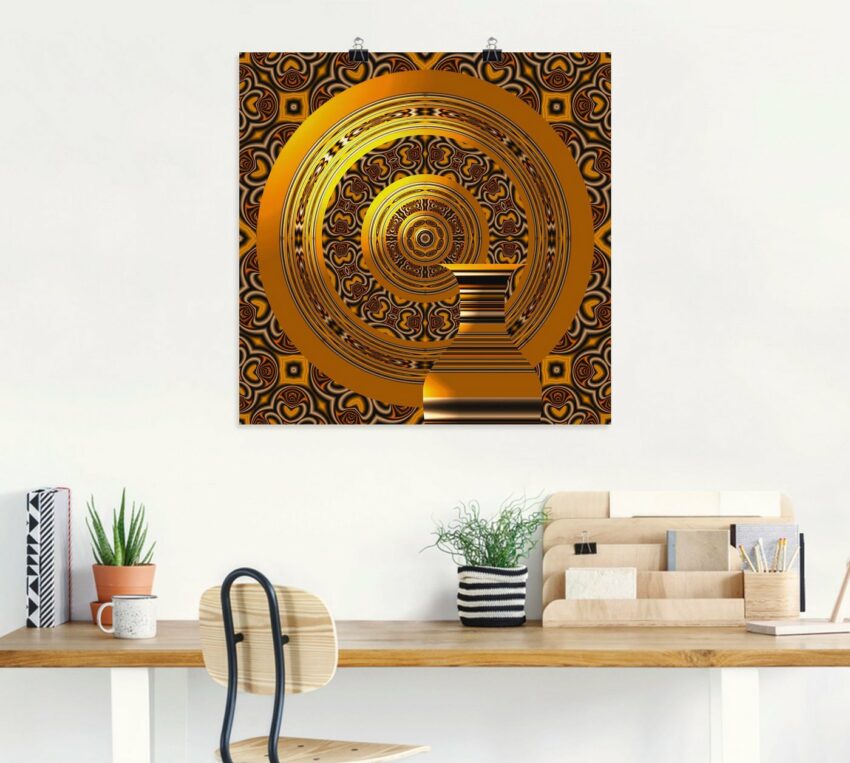 Artland Wandbild »Goldgelber Teller mit Karaffe«, Muster (1 Stück), in vielen Größen & Produktarten - Alubild / Outdoorbild für den Außenbereich, Leinwandbild, Poster, Wandaufkleber / Wandtattoo auch für Badezimmer geeignet-Bilder-Ideen für dein Zuhause von Home Trends