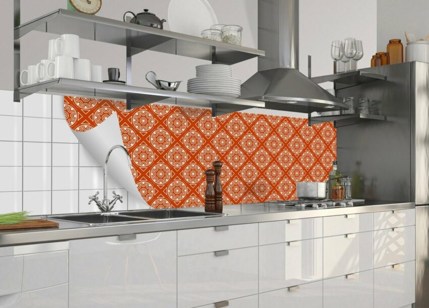 MySpotti Küchenrückwand »fixy Spanish Pattern«, selbstklebende und flexible Küchenrückwand-Folie-Küchenrückwände-Ideen für dein Zuhause von Home Trends