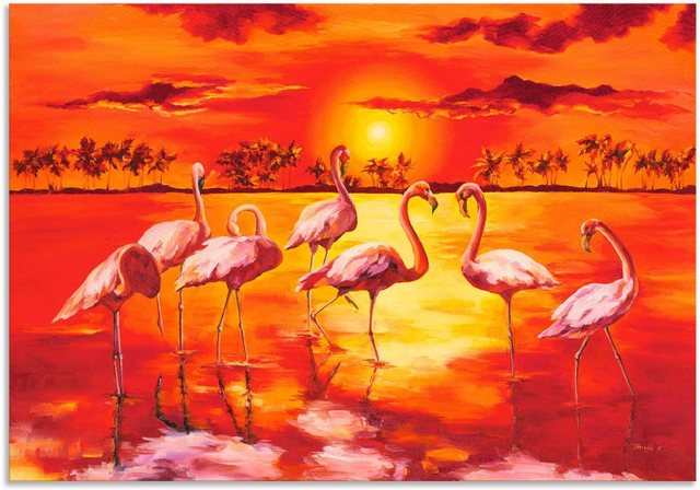 Artland Wandbild »Flamingos«, Vögel (1 Stück), in vielen Größen & Produktarten - Alubild / Outdoorbild für den Außenbereich, Leinwandbild, Poster, Wandaufkleber / Wandtattoo auch für Badezimmer geeignet-Bilder-Inspirationen