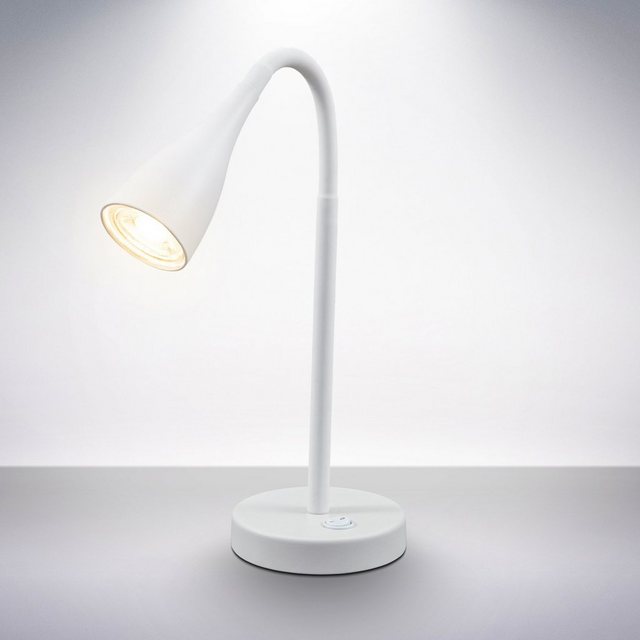 B.K.Licht LED Tischleuchte, LED Schreibtischlampe flexibel verstellbar Kippschalter 5W 400 Lumen GU10 3.000K weiß-Lampen-Inspirationen
