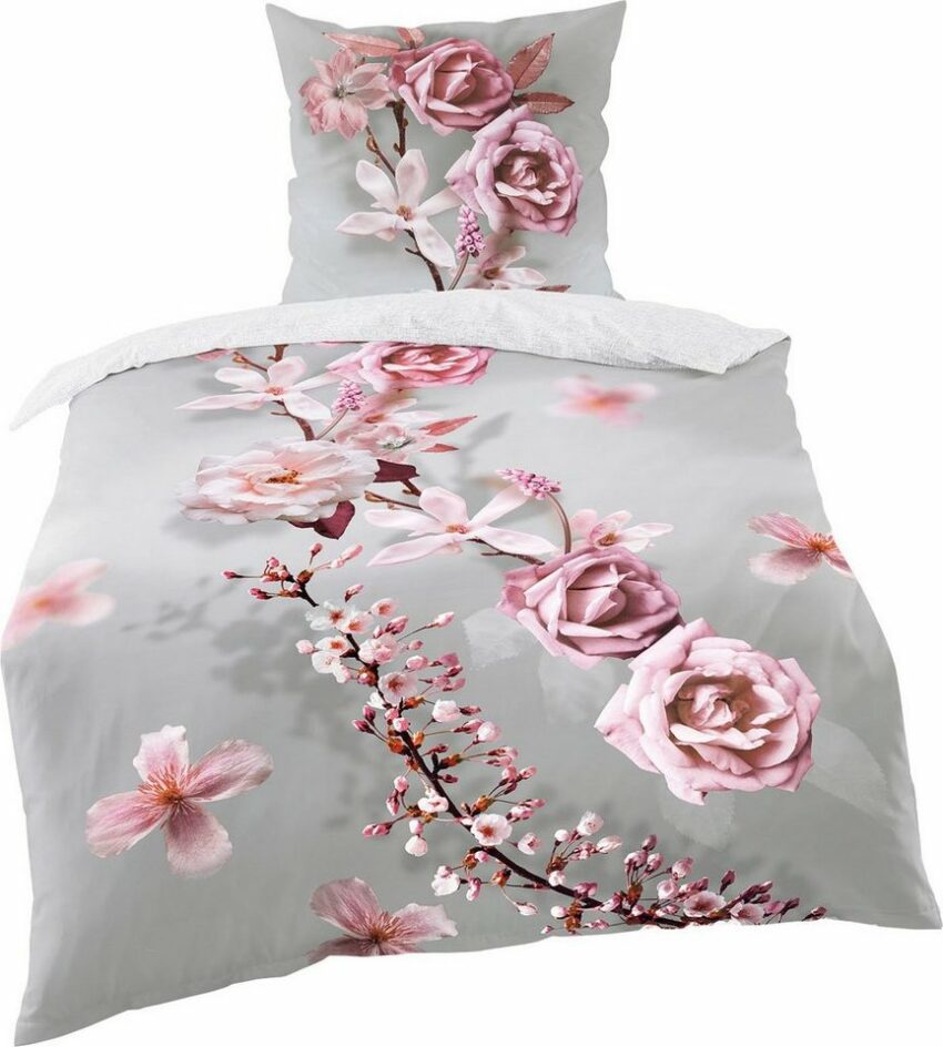 Wendebettwäsche »Pink Rose«, BIERBAUM, mit floralem Print-Bettwäsche-Ideen für dein Zuhause von Home Trends