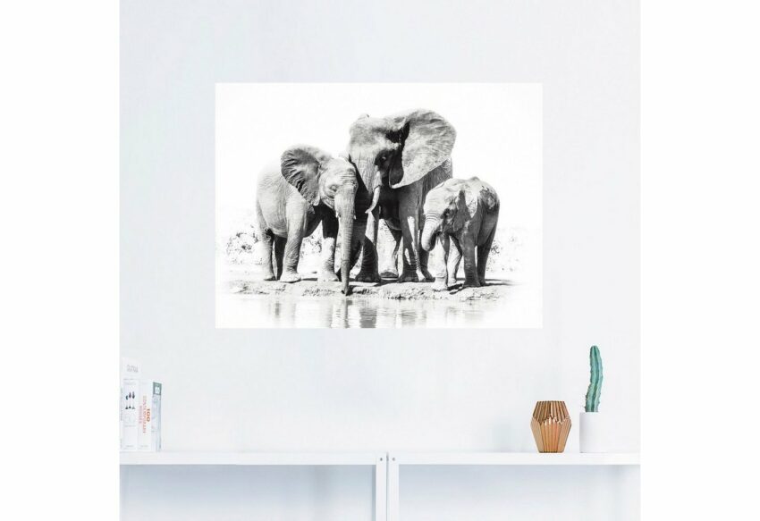 Artland Wandbild »Elefantenmutter mit Kindern«, Elefanten Bilder (1 Stück), in vielen Größen & Produktarten - Alubild / Outdoorbild für den Außenbereich, Leinwandbild, Poster, Wandaufkleber / Wandtattoo auch für Badezimmer geeignet-Bilder-Ideen für dein Zuhause von Home Trends