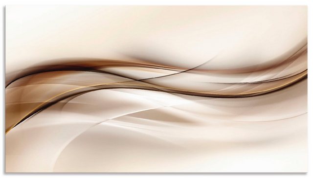 Artland Küchenrückwand »Braune abstrakte Welle«, (1-tlg), selbstklebend in vielen Größen - Spritzschutz Küche hinter Herd u. Spüle als Wandschutz vor Fett, Wasser u. Schmutz - Rückwand, Wandverkleidung aus Alu-Küchenrückwände-Inspirationen