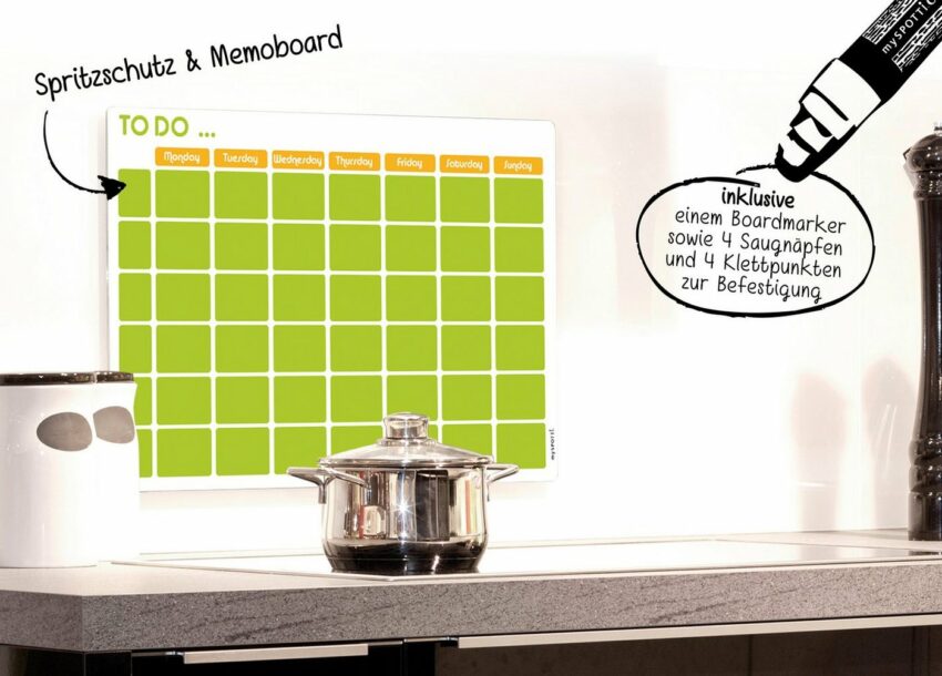 MySpotti Küchenrückwand »memo, To do«-Küchenrückwände-Ideen für dein Zuhause von Home Trends