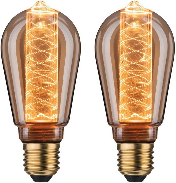 Paulmann »2er Pack 6,4W Innenkolben Spirale E27 gold 1800K« LED-Leuchtmittel, E27, 2 Stück, Extra-Warmweiß-Leuchtmittel-Inspirationen