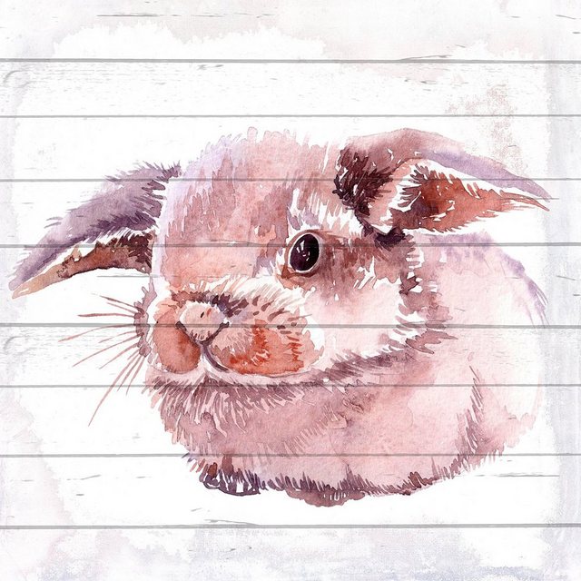 queence Holzbild »Süßes Kaninchen«, 40x40 cm-Bilder-Inspirationen
