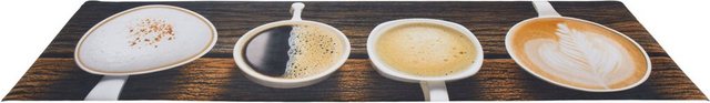 Küchenläufer »Kaffeetassen«, Andiamo, rechteckig, Höhe 3 mm, Läufermatte aus Vinyl, abwischbar, rutschhemmend, Motiv Tassen, Größe 50x150 cm, Küche-Teppiche-Inspirationen