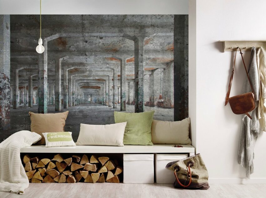 living walls Fototapete »Designwalls Concrete Posts«, glatt, (5 St)-Tapeten-Ideen für dein Zuhause von Home Trends