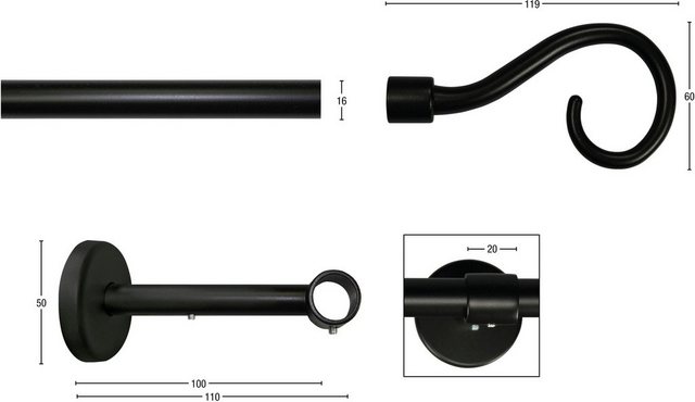 Gardinenstange »Krokur«, GARESA, Ø 16 mm, 1-läufig, Wunschmaßlänge-Gardinenstangen-Inspirationen