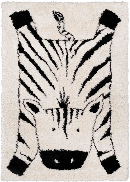 Kinderteppich »NOMAD - Zebra«, Primaflor-Ideen in Textil, rechteckig, Höhe 35 mm, Hochflor, Motiv Zebra, Kinderzimmer-Teppiche-Inspirationen